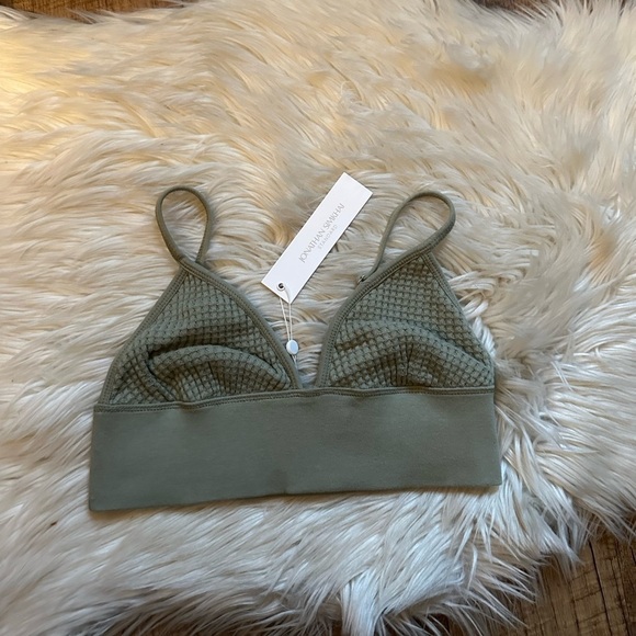 JONATHAN SIMKHAI Juliette Waffle Bralette In Willow - Picture 3 of 5